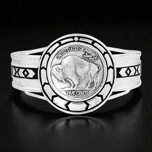 Montana Silversmiths Bracelet Buffalo Plains Nickel Cuff Retail‎ $95 - NEW!